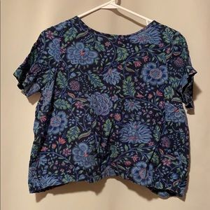 Asymmetrical back crop top